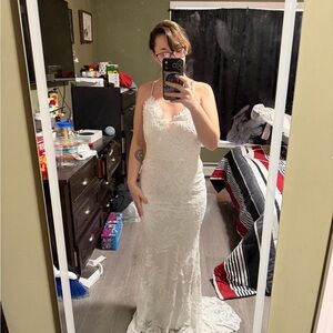 Fashion Nova Ivory Floral Gown